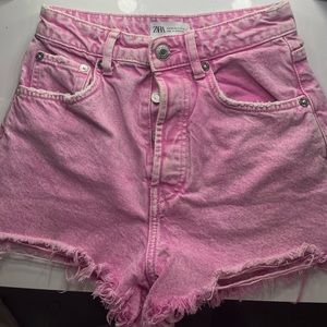 Pink Zara jean shorts